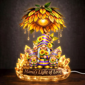 Gnome Sunflower Acrylic Light Box - Personalized Gifts For Mama and Grandma 02tyti080426 - Light Box - GoDuckee