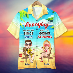 Annoying Each Other, Gift For Couple, Personalized Hawaiian Shirt, Beach Couple Drinking Hawaiian Shirt, Summer Gift - Hawaiian Shirts - GoDuckee