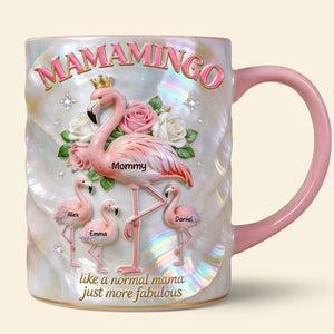 Flamingo Mom And Kids Coffee Accent Mug - Personalized Gifts For Mother's Day Coffee Mug 04PGTI100326