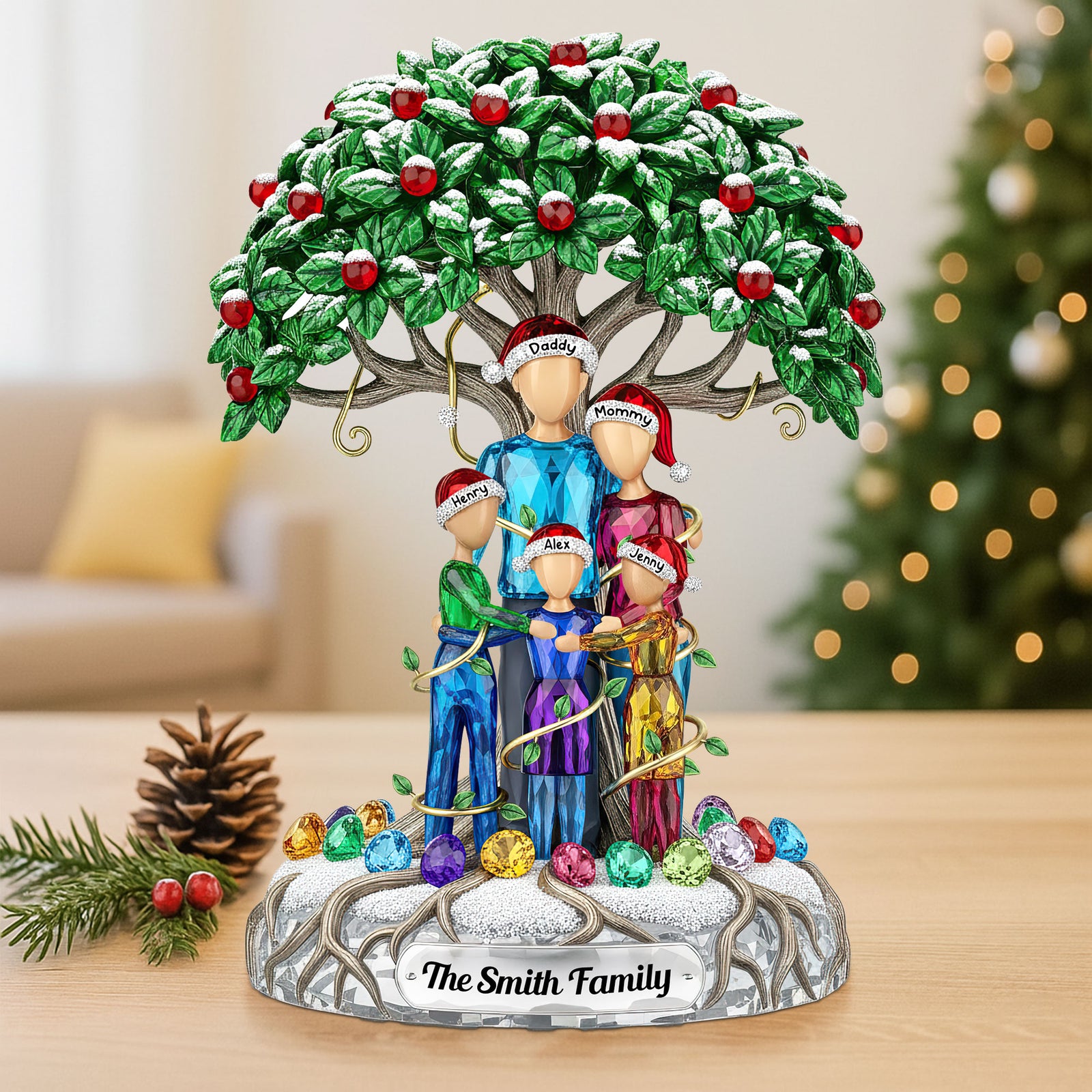 Family Tree Plaque - Personalized Gifts For Family 03huti240925 - Shaped Plaques - GoDuckee