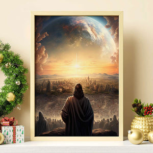 Jesus And Humans Looking Earth, Superstar Jesus Canvas Print, Christian Wall Art - Poster & Canvas - GoDuckee