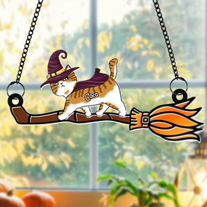 Personalized Gifts For Cat Lovers Suncatcher Ornament, Halloween Walking Cat 02nati228024 - Ornament - GoDuckee