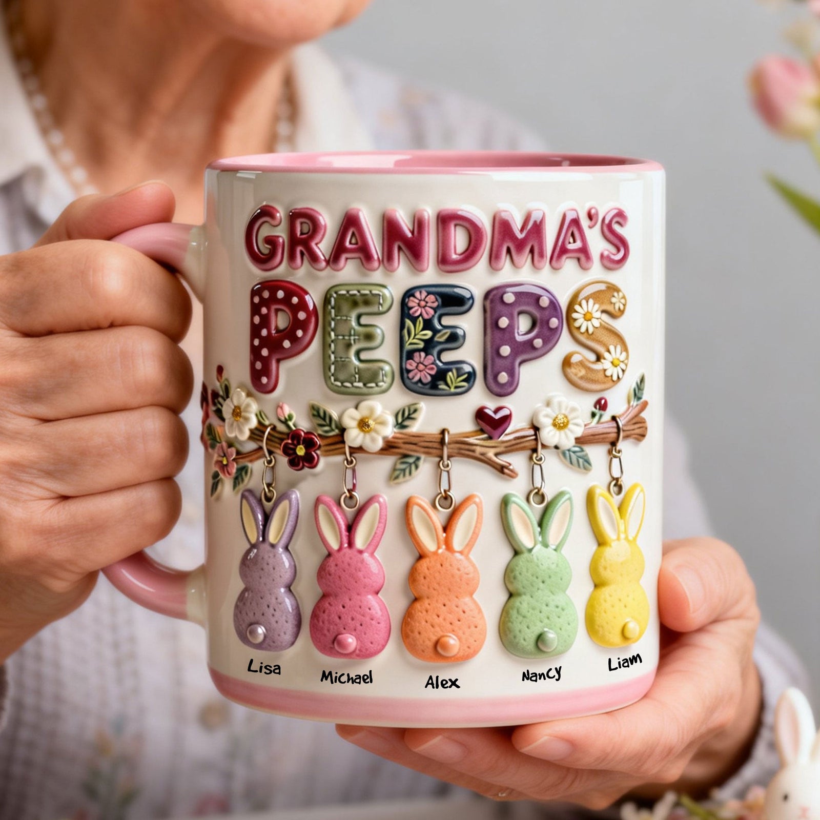 Grandma Peep Easter Accent Mug - Personalized Gifts For Grandma 01nati300126 - Coffee Mug - GoDuckee