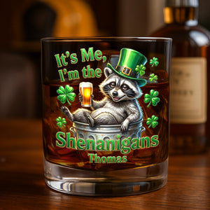St Patrick's Day Raccoon Round Glass - Personalized Gifts For St Patrick's Day Glass 03HUTI201225 - Glass - GoDuckee