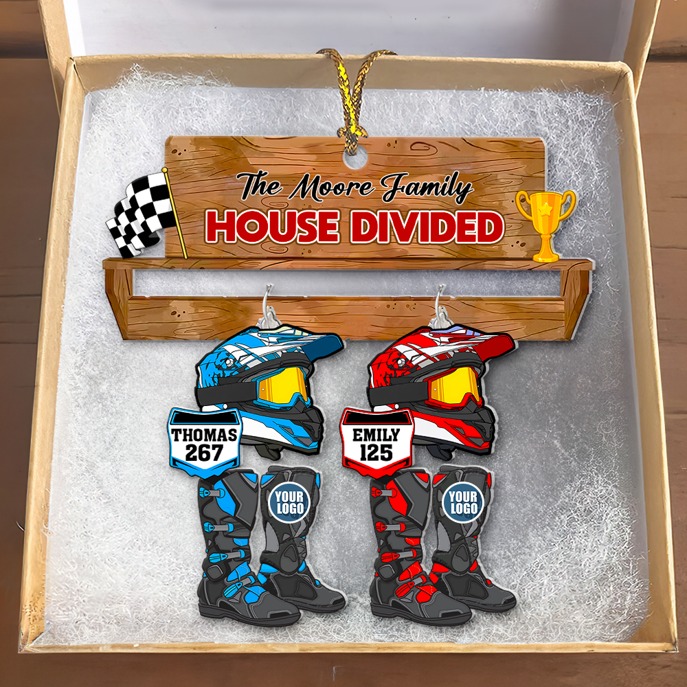 Personalized Gift For Family Christmas Ornament Motorcross Family 02HUHU151024 - Ornament - GoDuckee