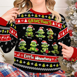 Personalized Gift for Grandma, Little Green Monsters Ugly Sweater 01TOTI270924 - AOP Products - GoDuckee