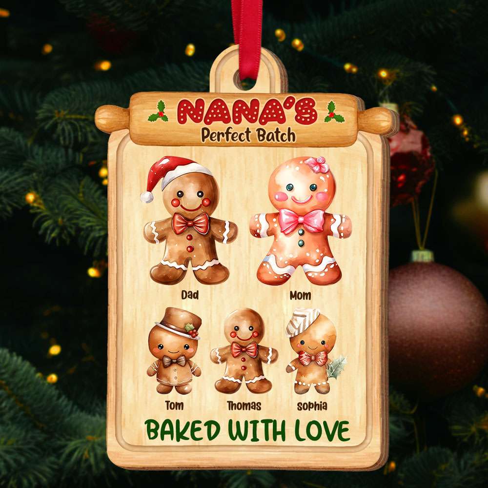 [Custom Quote]'s Perfect Batch, Baked With Love, Gift For Family, Personalized Wood Ornament, Christmas Gift - Ornament - GoDuckee