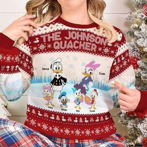 Personalized Christmas Gifts For Family Ugly Sweater, The Quacker 02KATI170824 - Ugly Christmas Sweater - GoDuckee