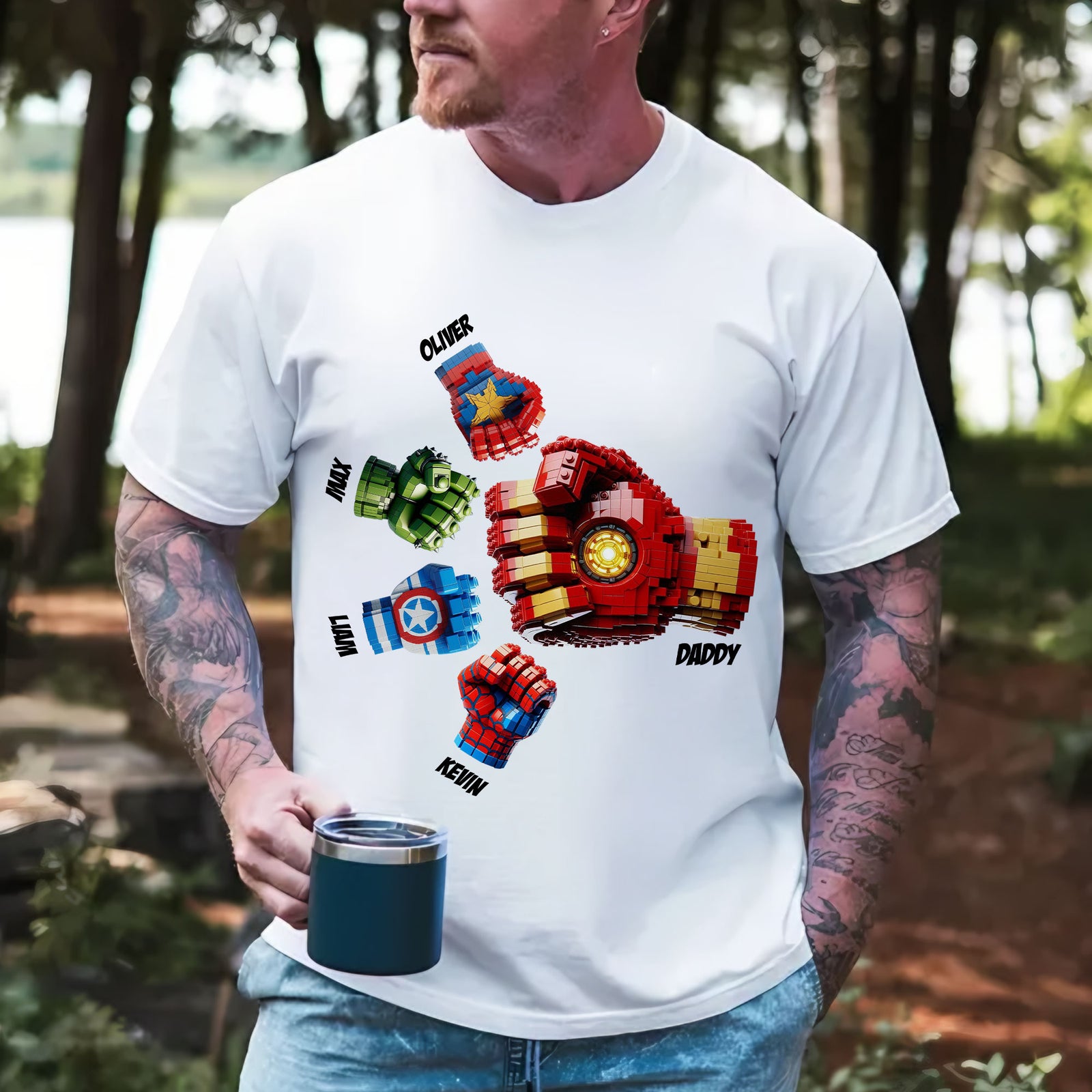 Super Dad's Fist Bump Shirt - Personalized Gifts For Dad 05OHTI270525 - Shirts - GoDuckee