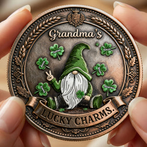 Grandma's Lucky Charms Metal Coin - Personalized Gift For Grandma 03TOTI130226 - Coin - GoDuckee