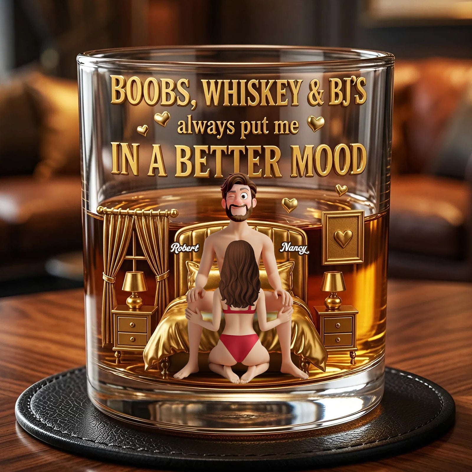 Naughty Couples Drinking Glass - Personalized Gifts For Couples 02nati080626 - Glass - GoDuckee
