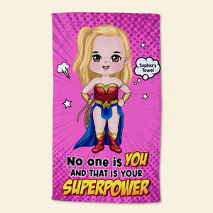 No One Is You, And That Is Your Superpower, Gift For Kids, Personalized Beach Towel, Kid Beach Towel 04PGTI110823PA - Beach Towel - GoDuckee