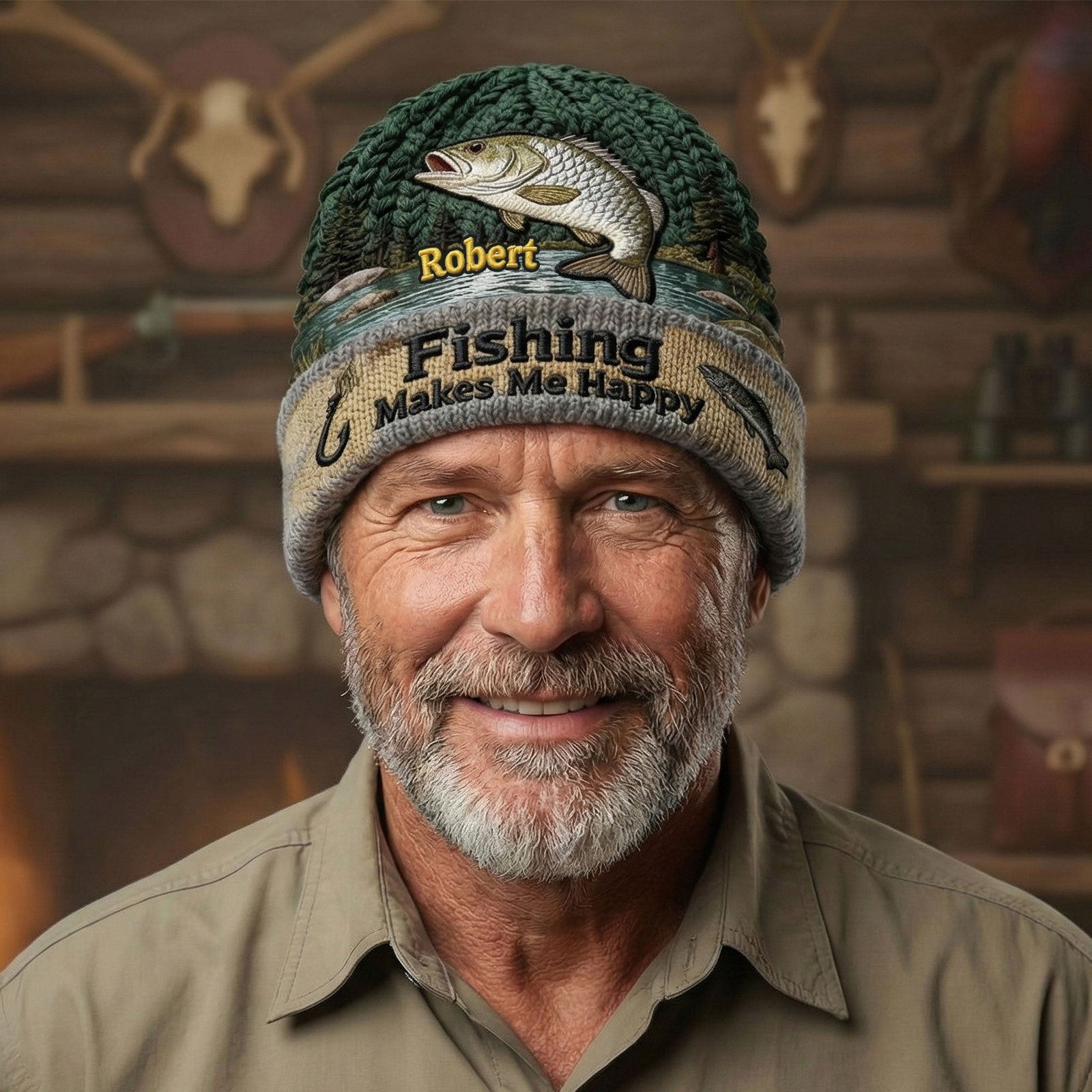 Fishing Bobble Beanie Hat - Personalized Gifts For Fishing Lovers 03pati090126 - Hat - GoDuckee