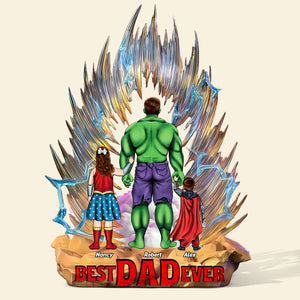 Personalized Gifts For Dad Acrylic Plaque, Best Dad Ever - Shaped Plaques - GoDuckee