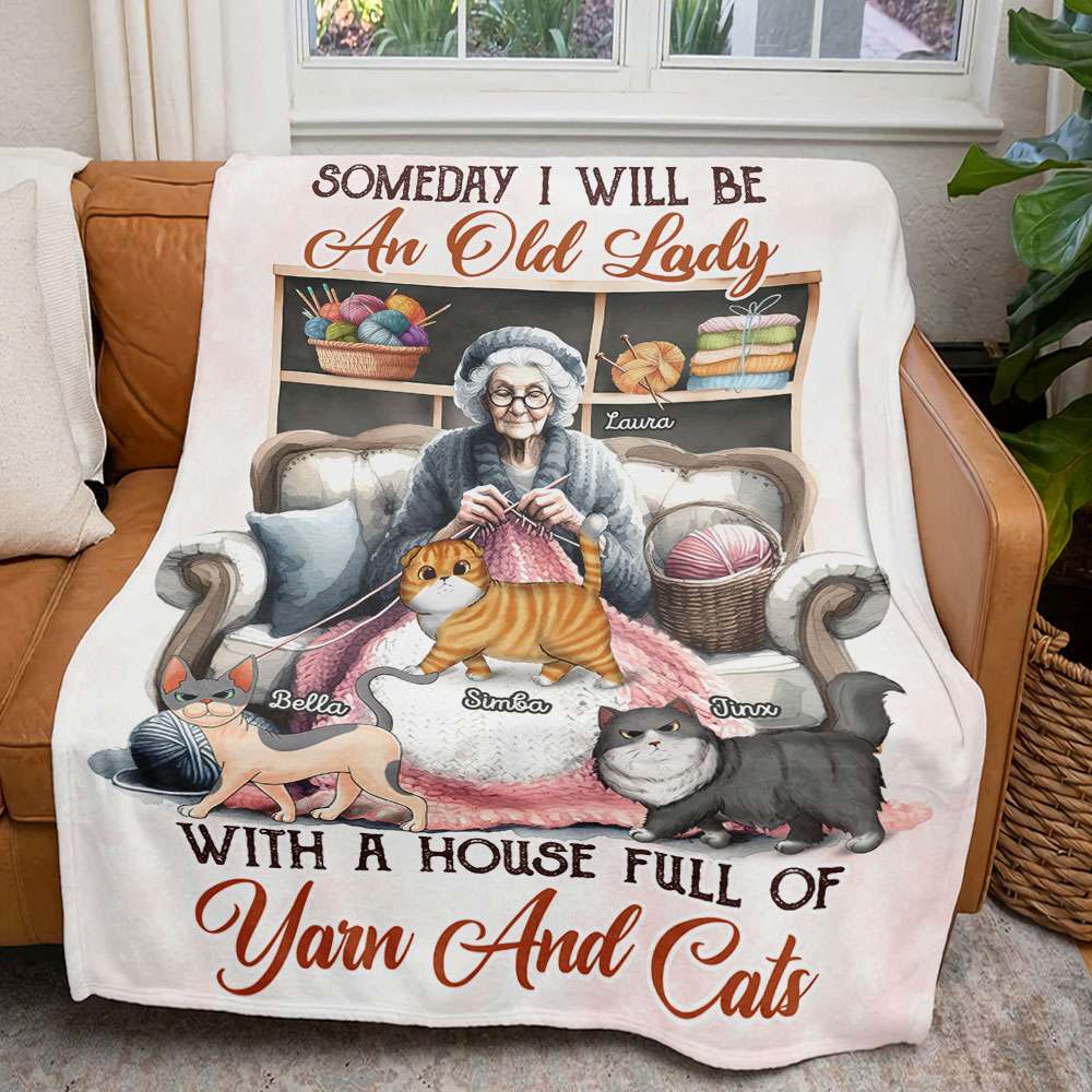 Personalized Gifts For Knitting Cat Lady Blanket 01QHTI040924 - Blanket - GoDuckee