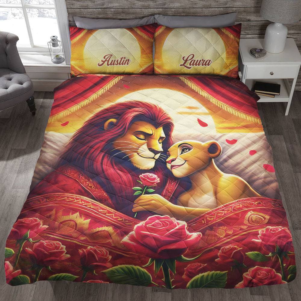 Personalized Gifts For Lion Couple Quilt Bed Set 01ohti241224 - Blanket - GoDuckee