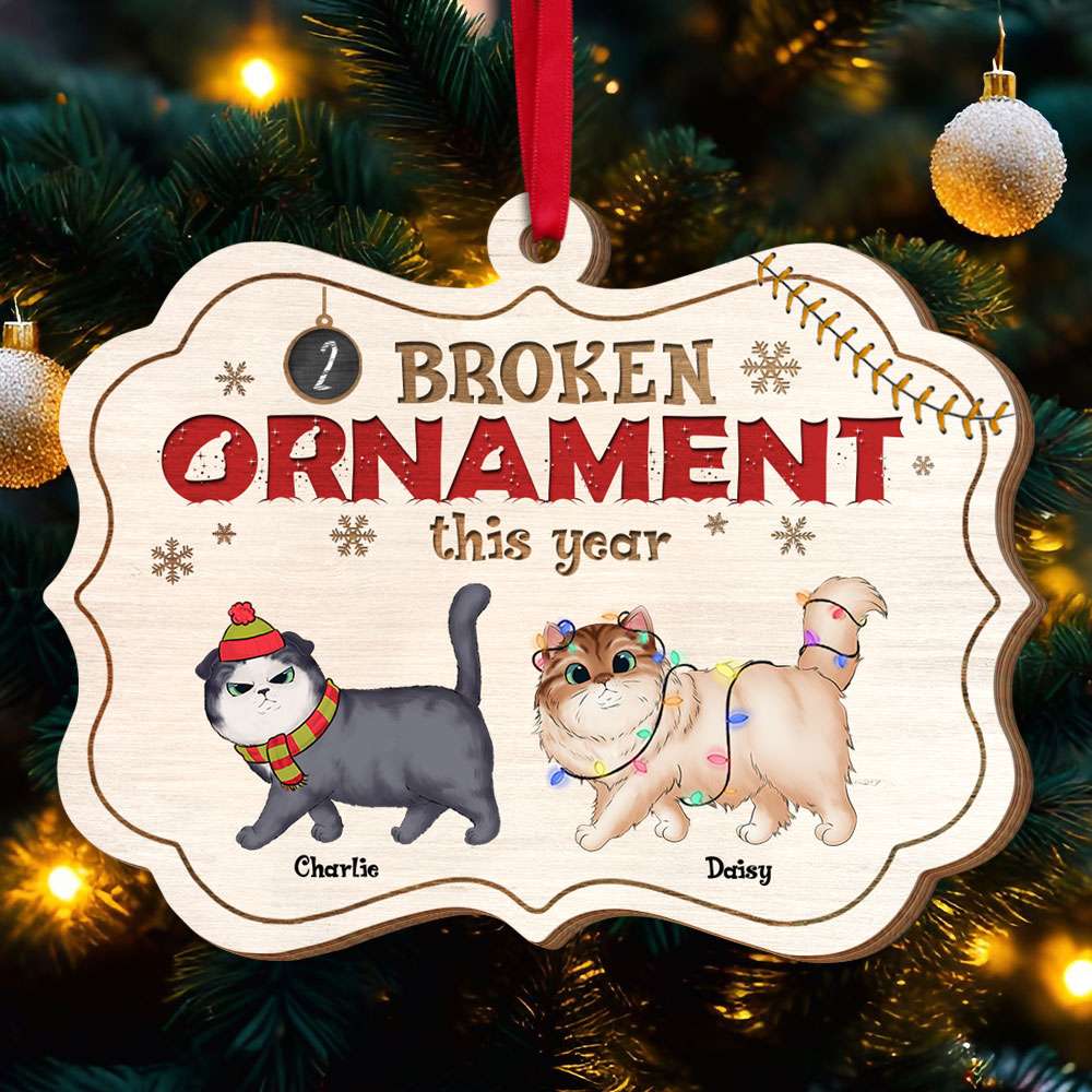 Reasons For Broken Ornament This Year, Gift For Cat Lovers, Personalized Acrylic Ornament, Xmas Cats Costumes Ornament, Christmas Gift 04OHTI280923 - Ornament - GoDuckee