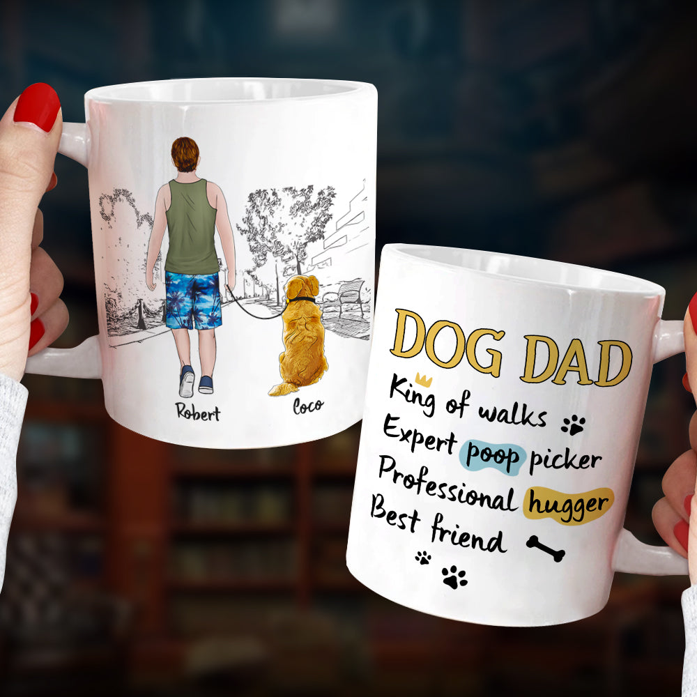 Dog Dad King Of Walks Personalized Coffee Mug DR-WHM-04nati050523 - Coffee Mug - GoDuckee