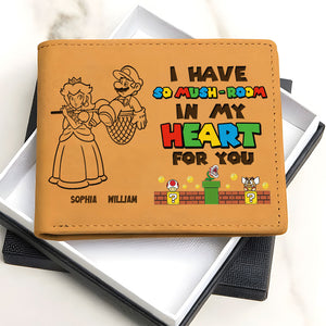 Personalized Gifts For Couple PU Leather Wallet, So Mush Room In My Heart 02tgti281224 - Leather Wallet - GoDuckee