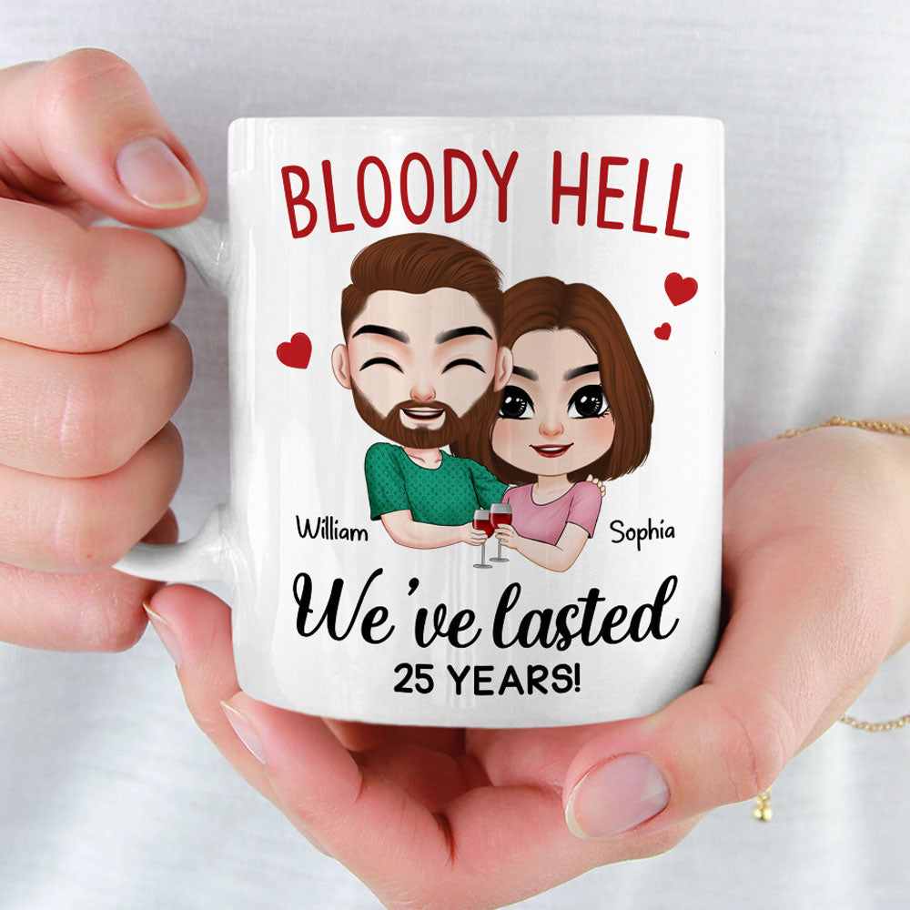 Bloody Hell, Gift For Couple, Personalized Mug, Hugging Couple Gift, Anniversary Gift - Coffee Mug - GoDuckee