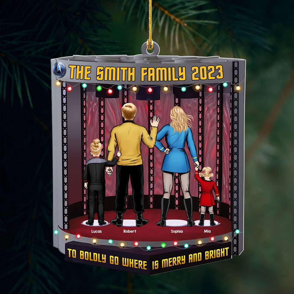 To Boldly Go Where Is Merry And Bright, Gift For Family, Personalized Acrylic Ornament, Family TV Series Ornament, Christmas Gift 03HTTI231123HH - Ornament - GoDuckee