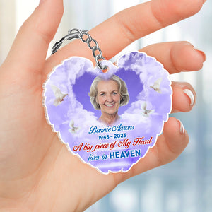 A Big Piece Of My Heart Lives In Heaven, Personalized Keychain, Gift For Heaven - Keychains - GoDuckee