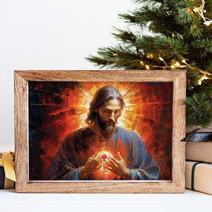 Jesus Poster, Jesus Heart Canvas Print, Christian Wall Art - Poster & Canvas - GoDuckee