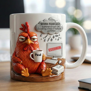 Attitude Rooster Office Worker Work Forecast Coffee Mug, Personalized Gifts For Coworker 05QHTI230126 - Coffee Mug - GoDuckee