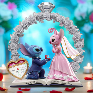 Cute Alien Couple Plaque - Personalized Gifts For Couple 01ohti110725 - Shaped Plaques - GoDuckee