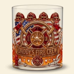 Firefighter Daddy's Crew Glass Mug Personalized Gifts For Dad 01PATI060526 - Glass - GoDuckee