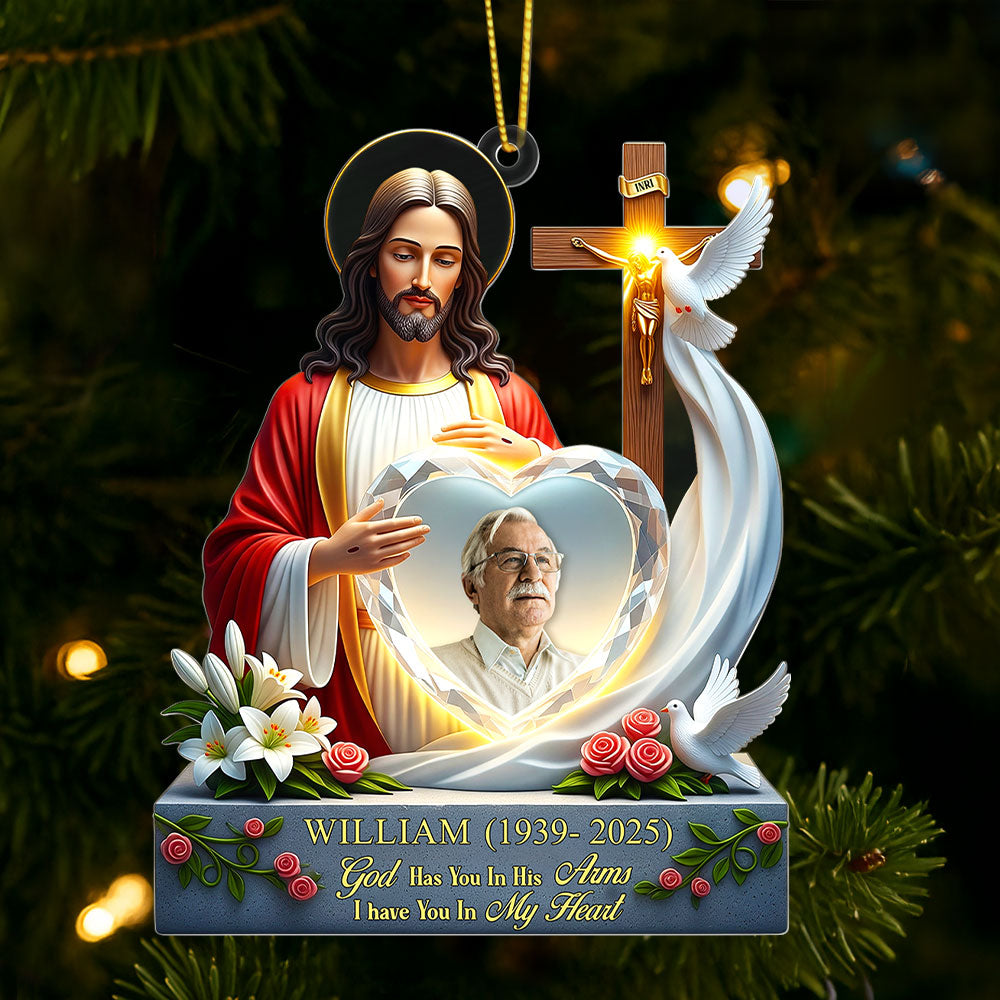 Heaven Jesus Ornament - Custom Photo Gifts For Loved Ones 04huti090925 - Ornament - GoDuckee