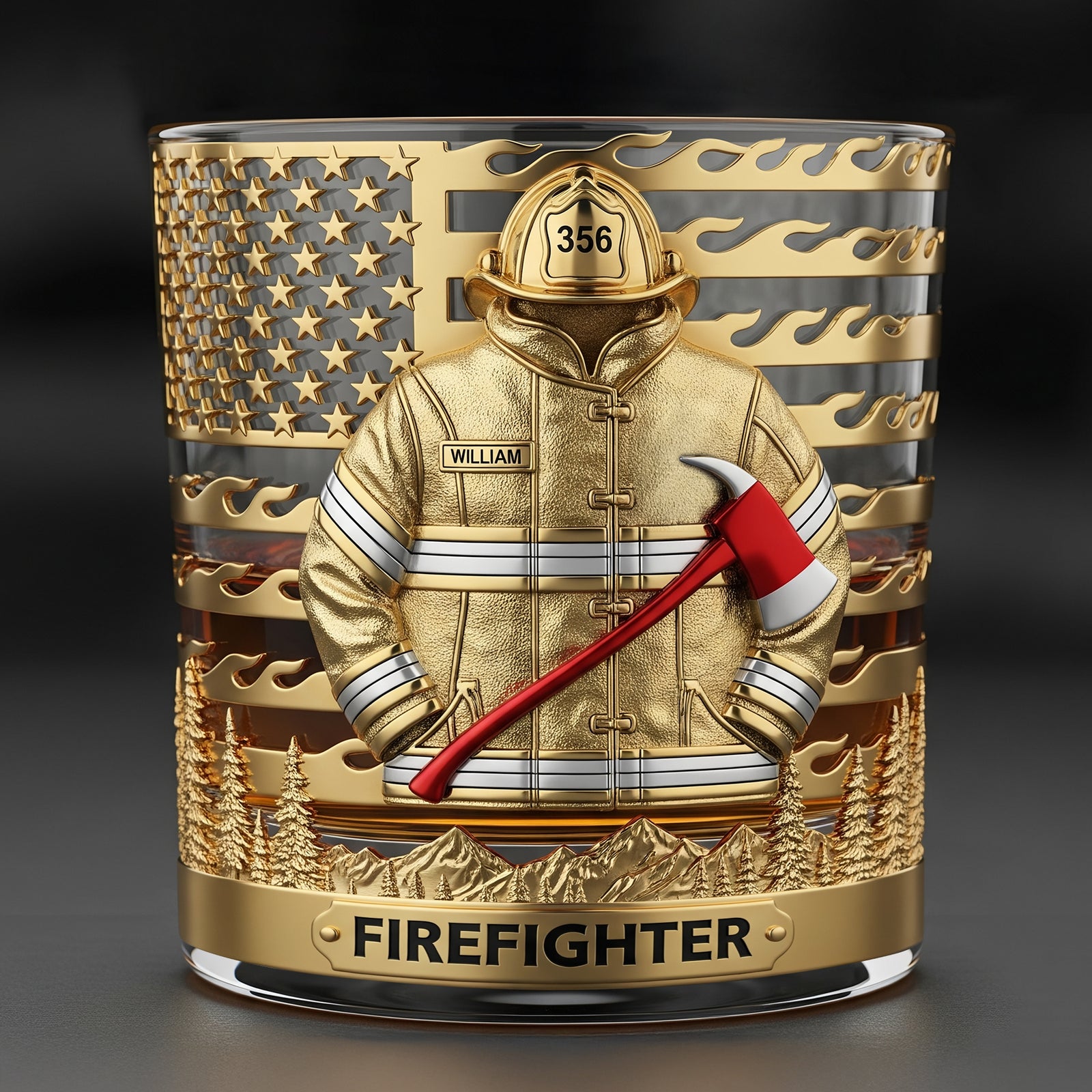 Firefighter Fire Dept Whiskey Glass, Personalized Gifts For Firefighter Retirees and Active Duty 03qhti050825 - Whiskey Glass - GoDuckee