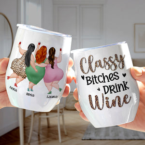 Friends Drink Wine Personalized Wine Tumbler - Wine Tumbler - GoDuckee