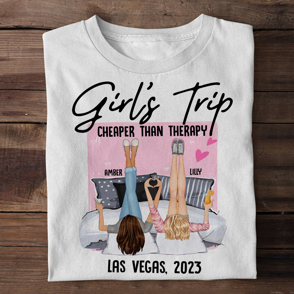 Bestie Custom Tote Bag Girl's Trip Cheaper Than Therapy