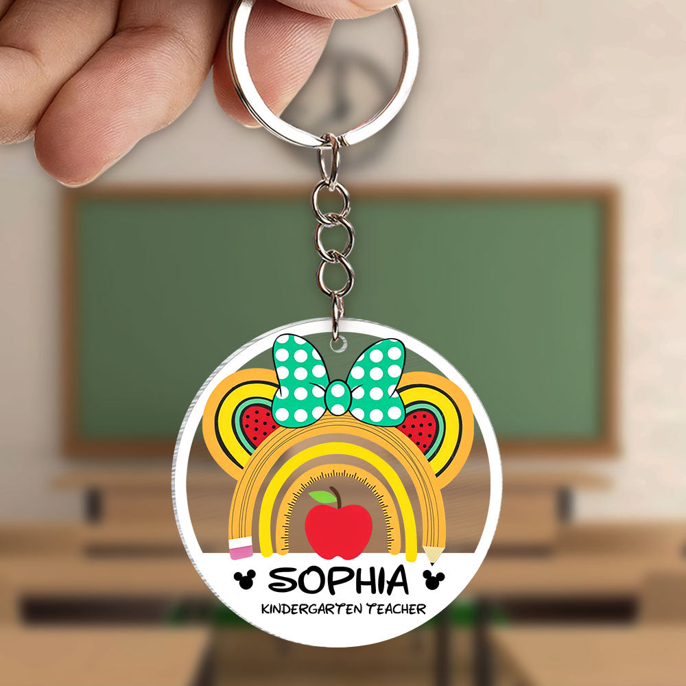 Personalized Teacher Keychain, Mouse Head Shape, Gift For Teacher - Keychains - GoDuckee