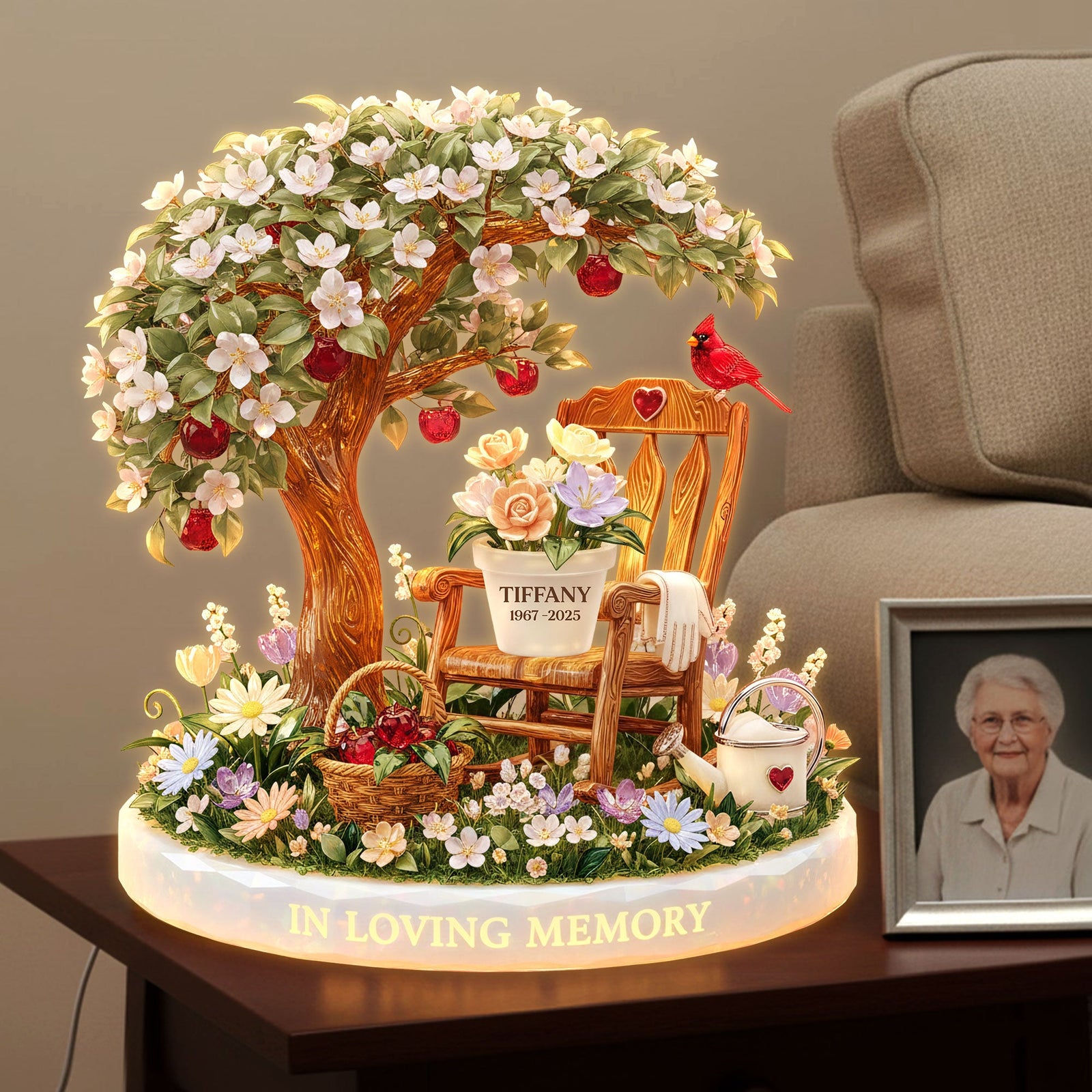 Memorial Under Apple Tree Acrylic Light Box - Personalized Gifts 01pati121225 - Light Box - GoDuckee