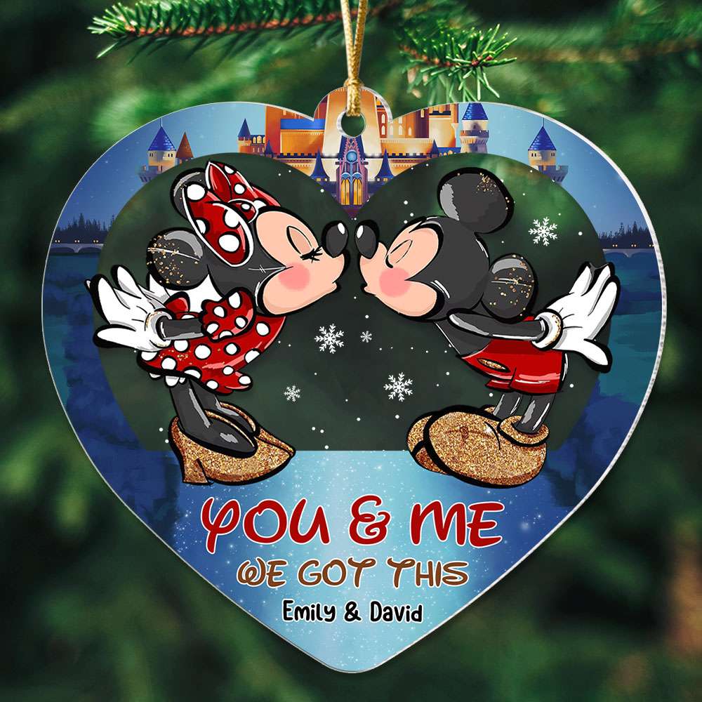 You & Me, We Got This, Couple Gift, Personalized Acrylic Ornament, Mouse Couple Ornament, Christmas Gift 01NATI181023 - Ornament - GoDuckee