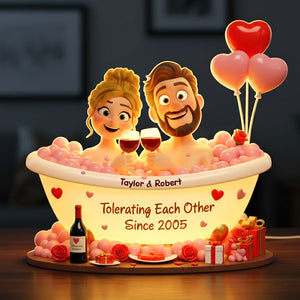 Funny Bathub Couple Light Box Personalized Gifts For Couple 03NATI051225 - Light Box - GoDuckee