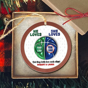 Personalized Gifts For Basketball-loving Couple Christmas Ornament 01huti101024 - Ornament - GoDuckee