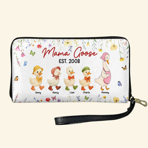 Mama Goose Twill Faux Leather Wallet - Personalized Gifts For Mom 06kati040425 - Leather Wallet - GoDuckee
