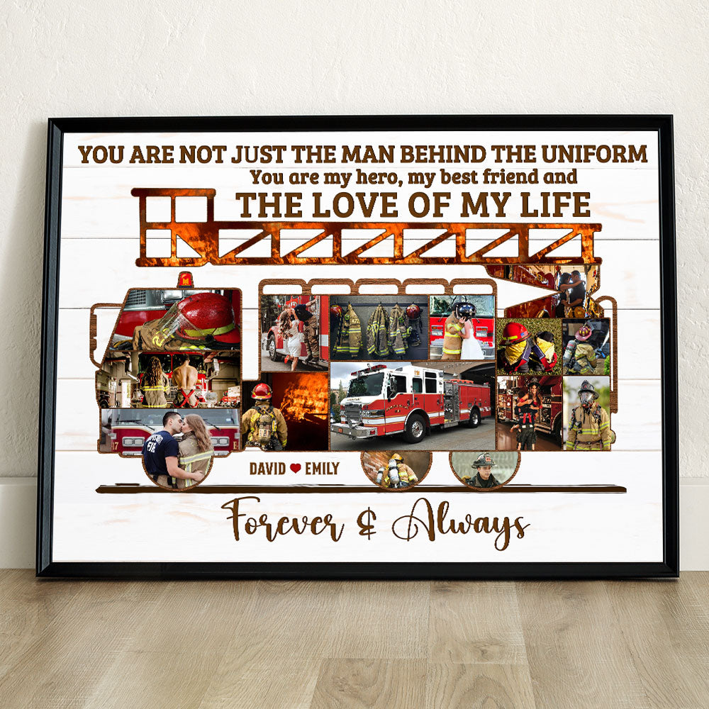 You Are My Hero, My Best Friend And The Love Of My Life, Couple Gift, Personalized Poster, Firetruck Custom Image Canvas 04QHTI181223 - Poster & Canvas - GoDuckee