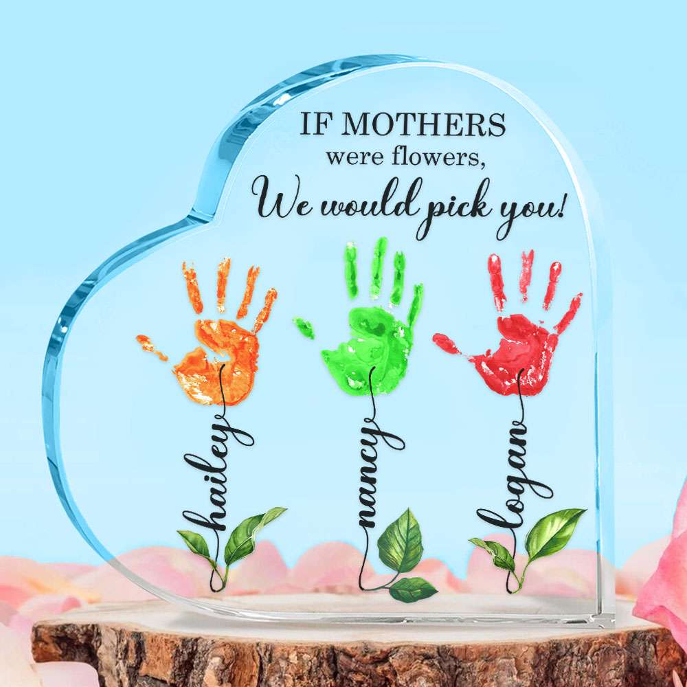 Personalized Mom Birthday Gift. Mothers Day Gift Flower Handprint