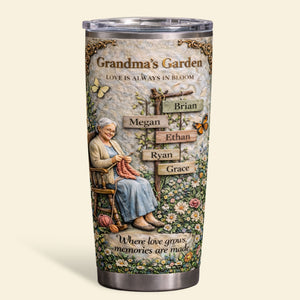 Vintage Grandma's Garden 20oz Tumbler - Personalized Gifts For Grandma Tumbler 04TYTI020326 - Tumbler Cup - GoDuckee