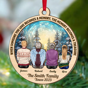 When Someone You Love Becomes A Memory, Gift For Family, Personalized Wood Ornament, Heaven Family Suncatcher Ornament, Christmas Gift - Ornament - GoDuckee