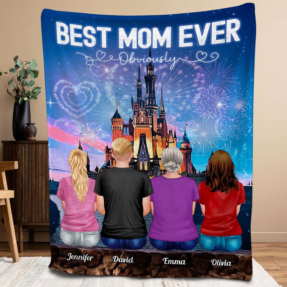Best Mom Ever Obviously, Personalized Blanket, Gifts For Mom Gifts For Grandma (UP TO 4 MEMBERS) - Blanket - GoDuckee