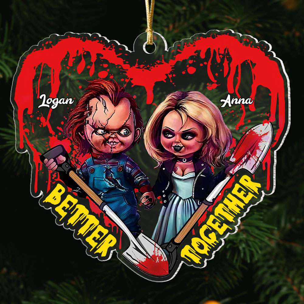 Better Together, Couple Gift, Personalized Acrylic Ornament, Horror Couple Ornament, Christmas Gift 06OHTI251023 - Ornament - GoDuckee