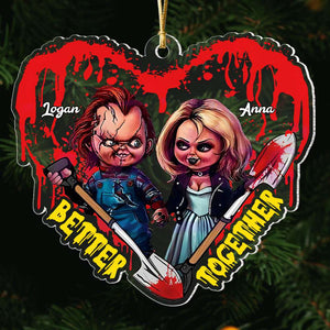 Better Together, Couple Gift, Personalized Acrylic Ornament, Horror Couple Ornament, Christmas Gift 06OHTI251023 - Ornament - GoDuckee