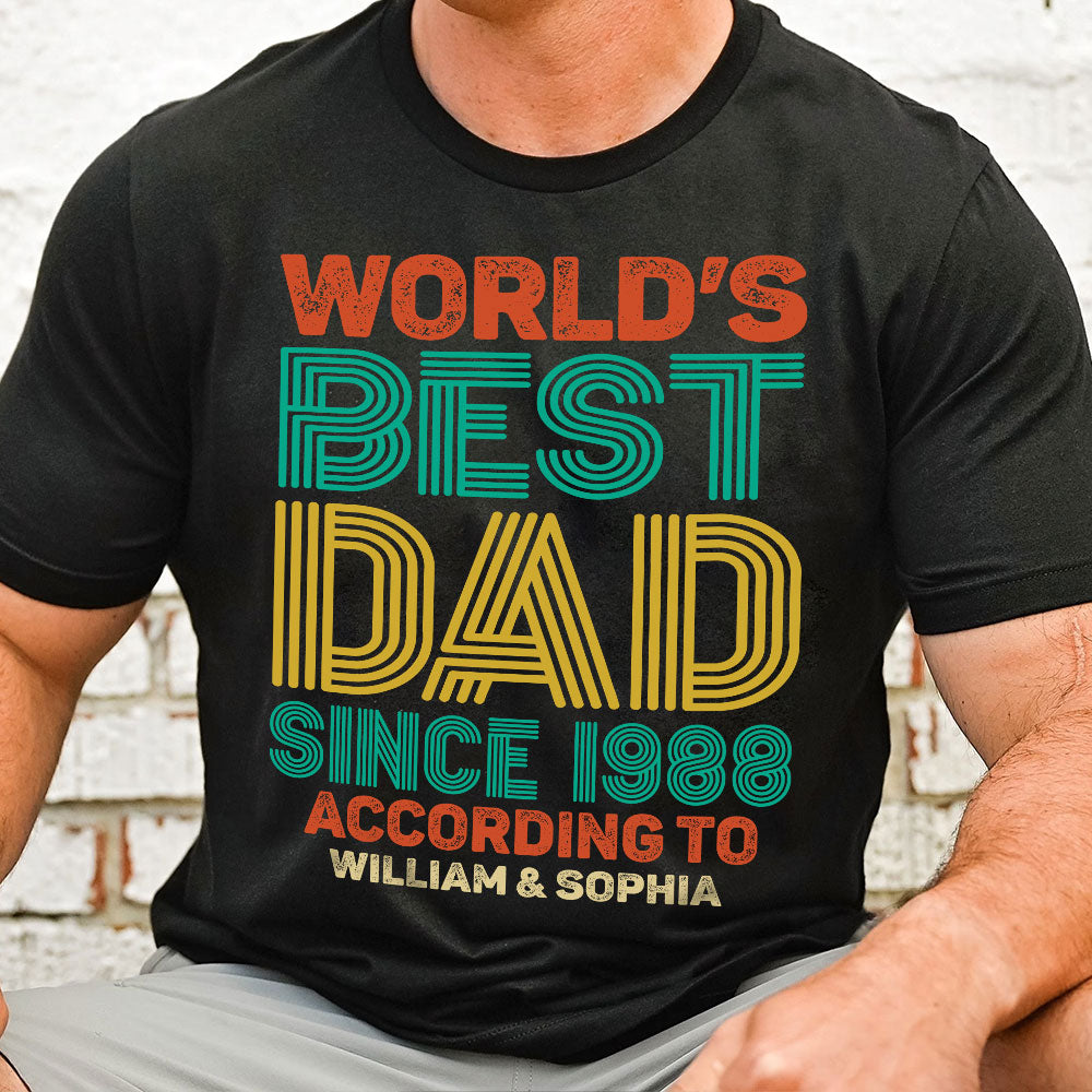 World's Best Dad, Dad Grandpa Personalized T-shirt Hoodie Sweatshirt - Shirts - GoDuckee