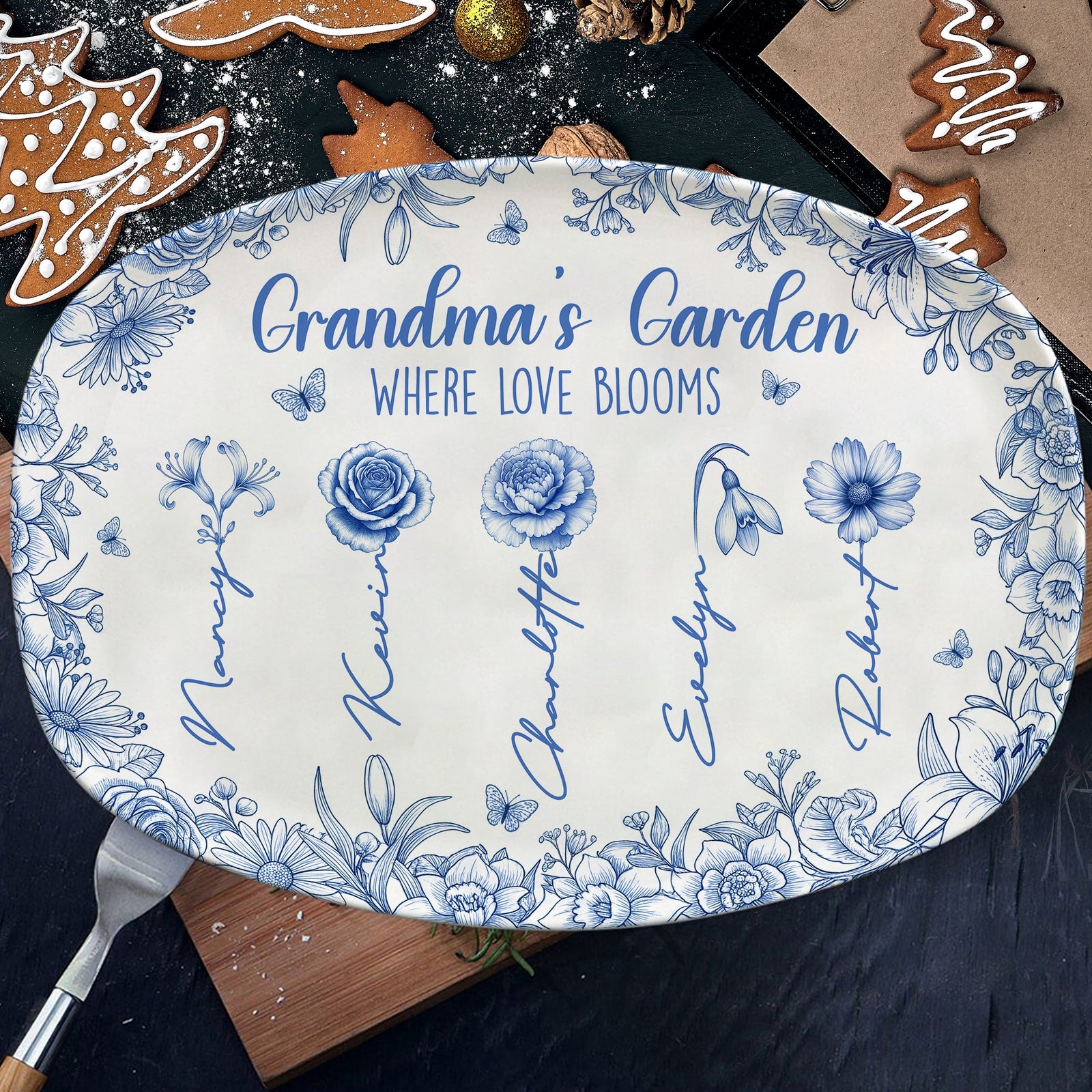 Birth Month Flowers Plate - Personalized Gifts For Grandma 05pgti190925 - Plates - GoDuckee