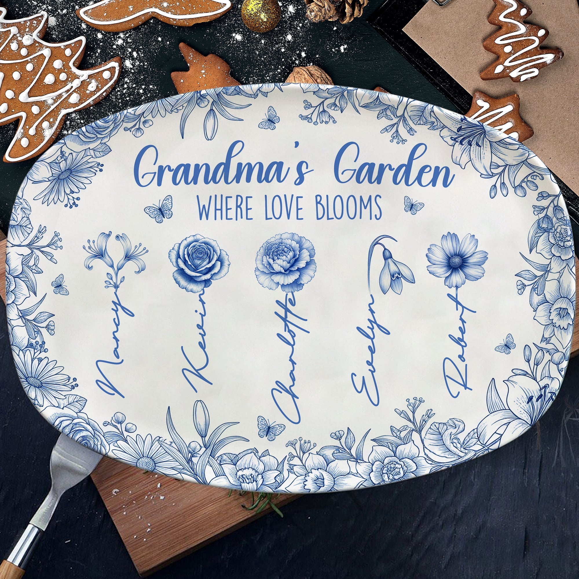 Birth Month Flowers Plate - Personalized Gifts For Grandma 05pgti190925 - Plates - GoDuckee